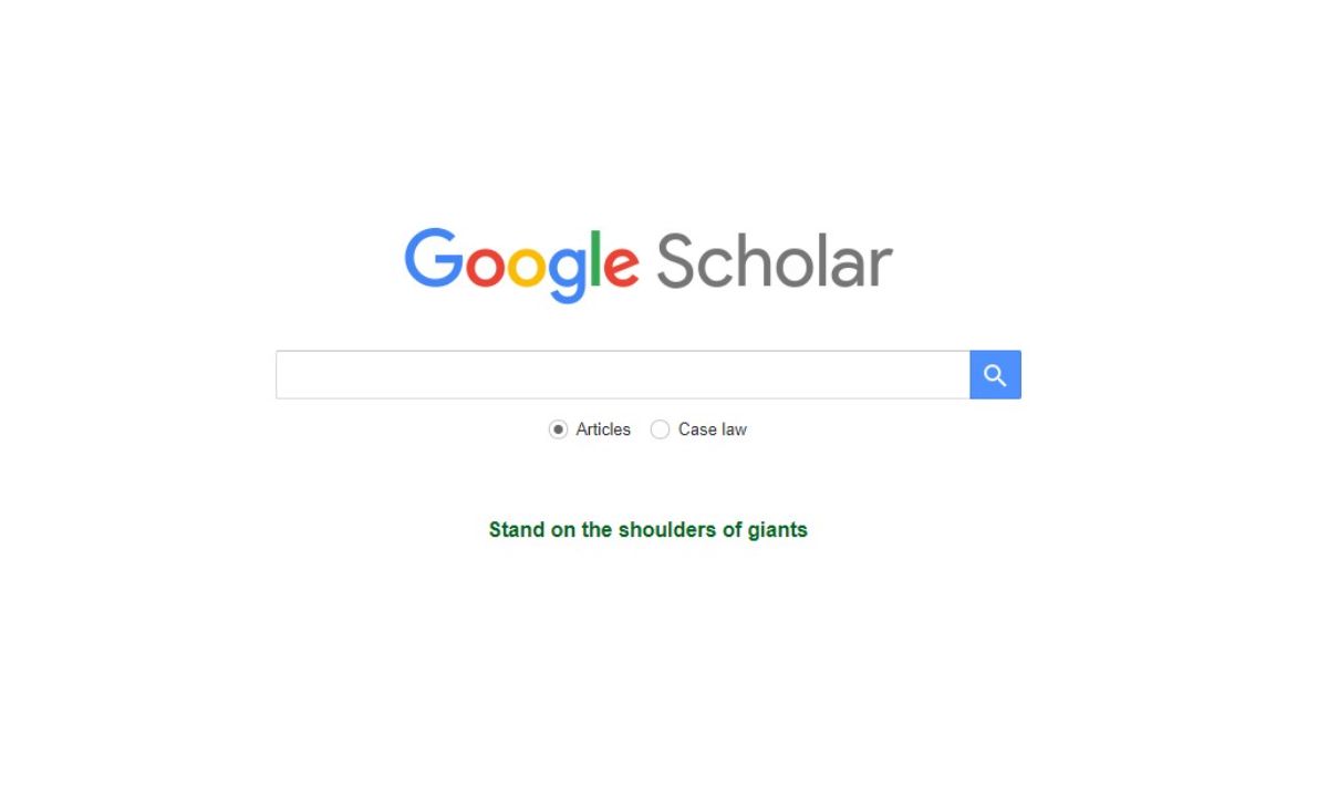 Google Scholar website screenshot.