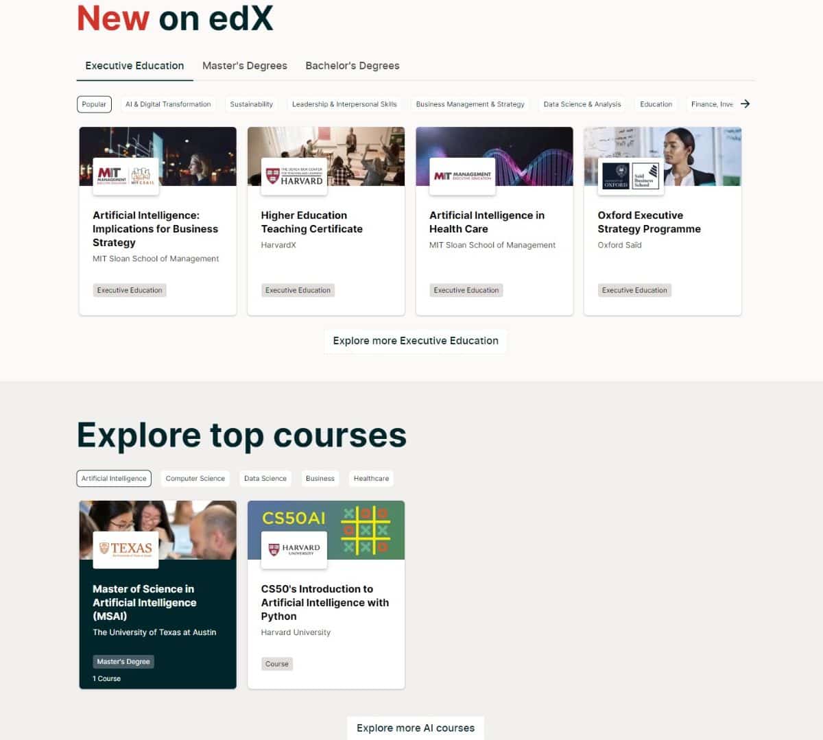 Edx website screenshot.