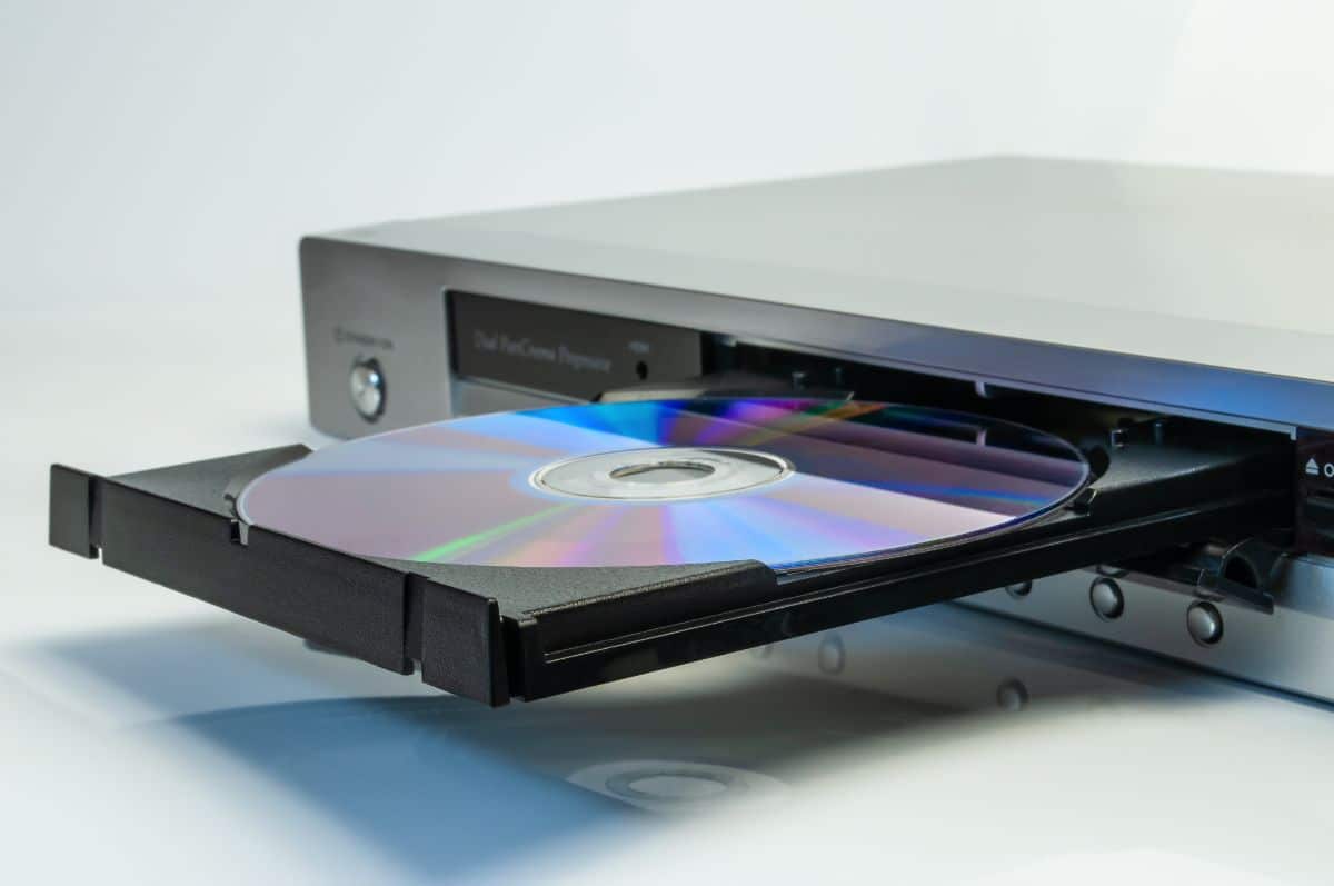 LaserDisc in a player.
