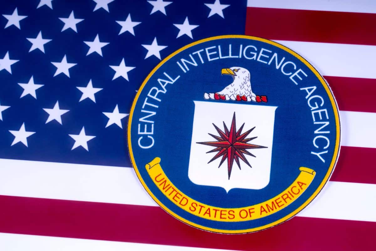 CIA logo on the US flag.
