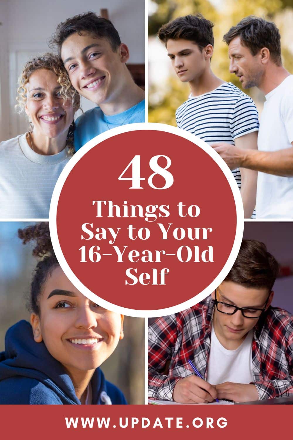 48 Things to Say to Your 16-Year-Old Self pinterest image.