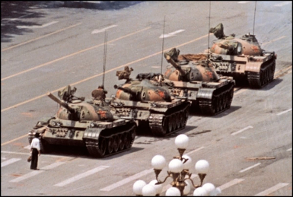 Defiance in Tiananmen Square: The Iconic Tank Man
