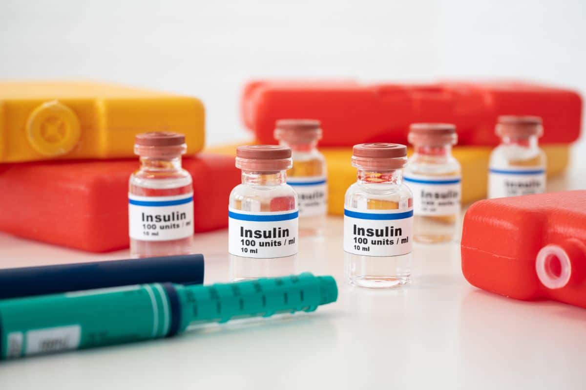 A bunch of insulin vials.