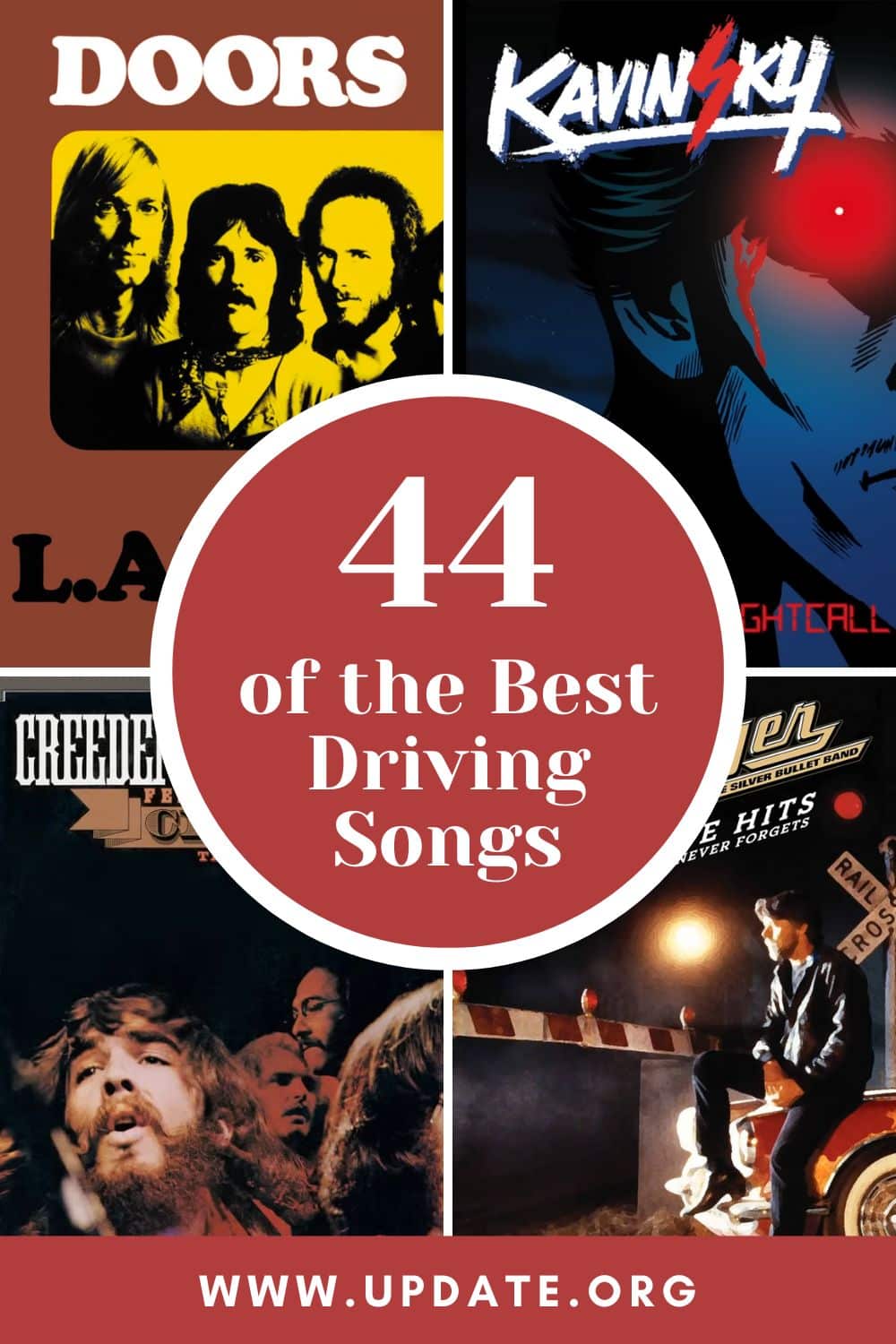 44 of the Best Driving Songs pinterest image.